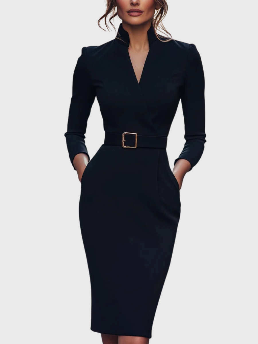 black pencil dress midi Monroe Spring Gold Black 2025 Made from a comfortable Dresses: Club Dresses Size:Size 18w---Bust 45 Waist 38.25 Hips 47.5 Shoulder to floor 61, +$10.00