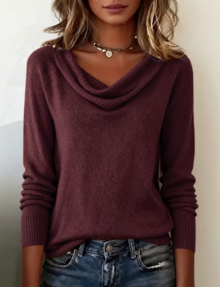 Fiorella | Women's Collared Ribbed Long-Sleeve Sweater