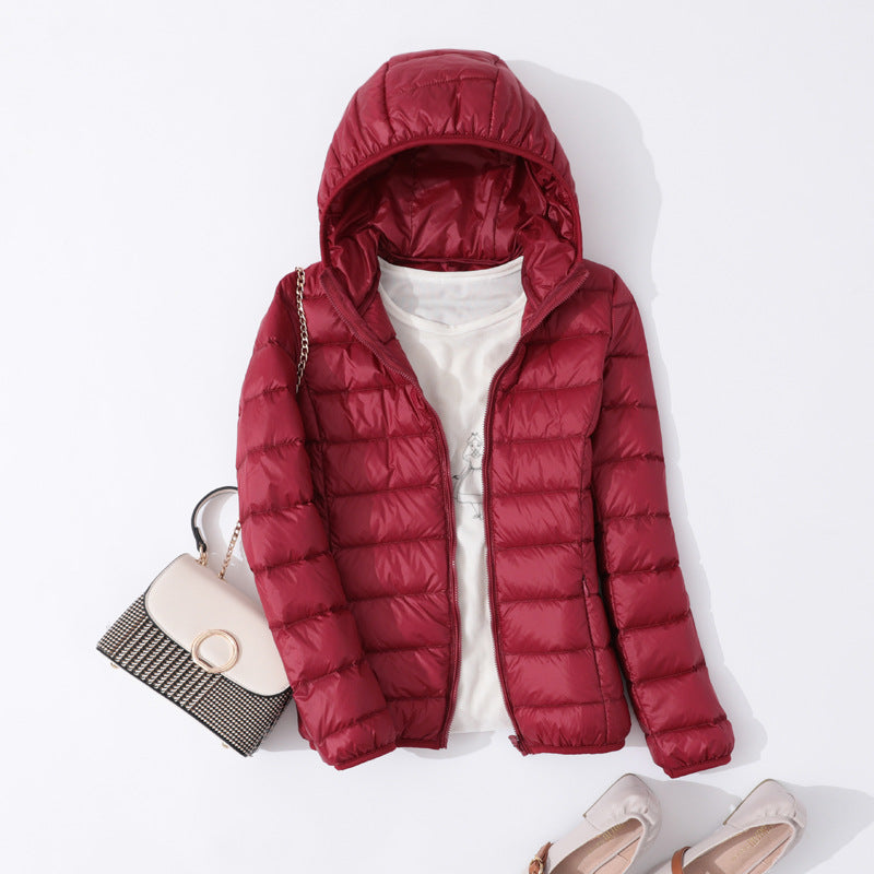 Women's slim down jacket with long sleeves