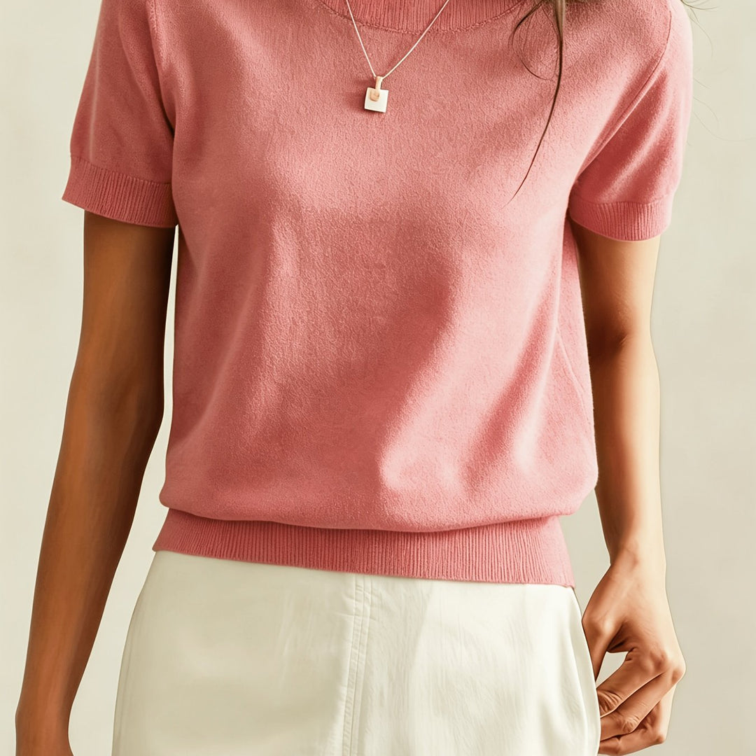 Avelina | Women's Ribbed Knit Short-Sleeve Top