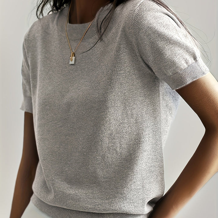 Avelina | Women's Ribbed Knit Short-Sleeve Top