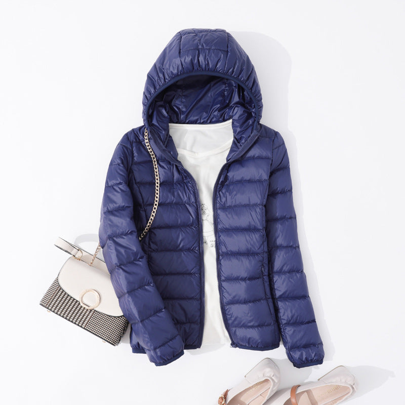 Women's slim down jacket with long sleeves