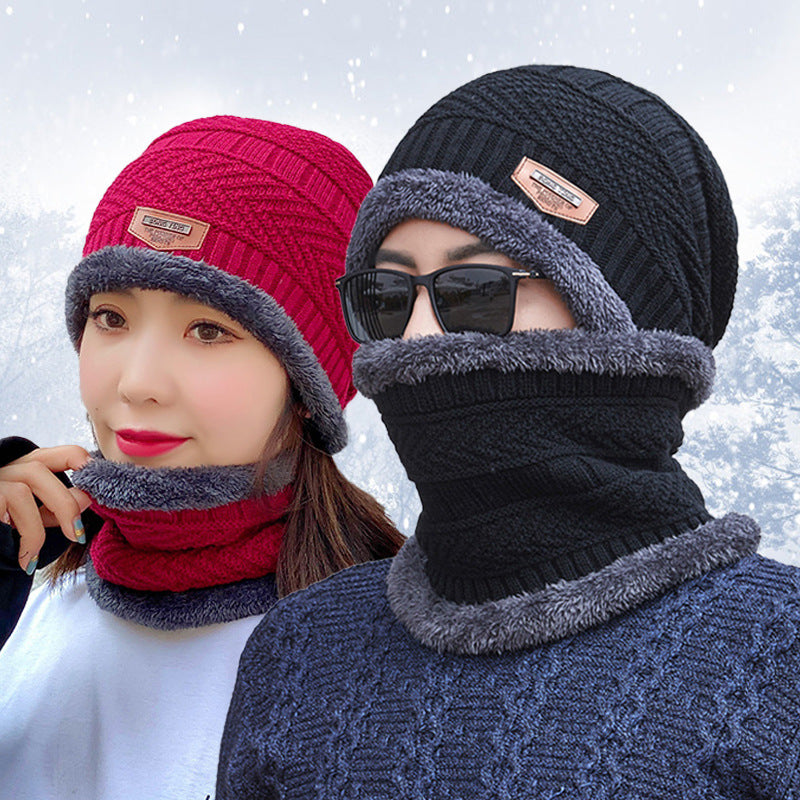Women's knit beanie and scarf winter set