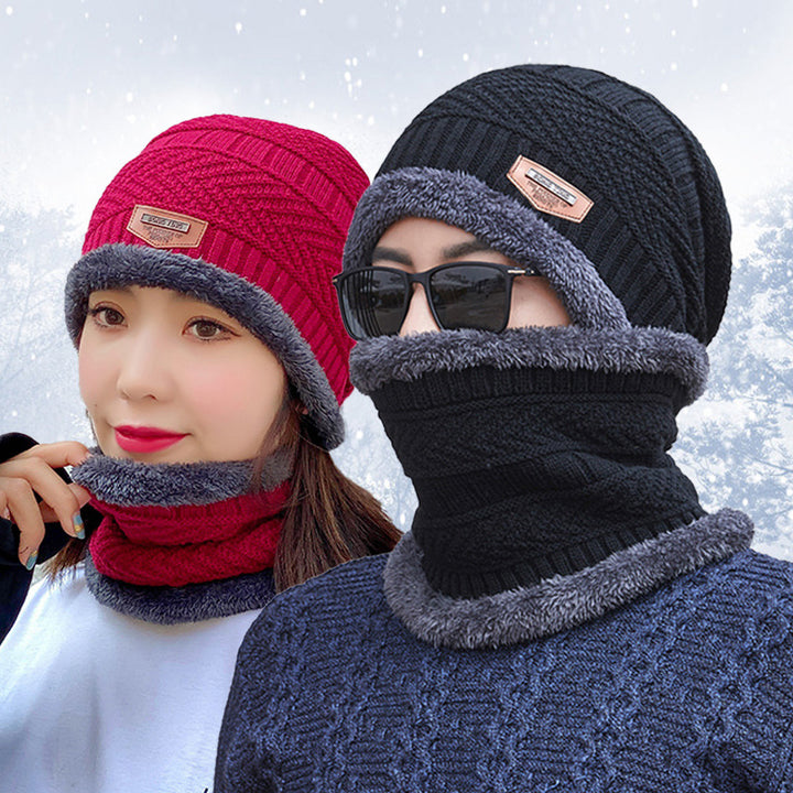 Women's knit beanie and scarf winter set