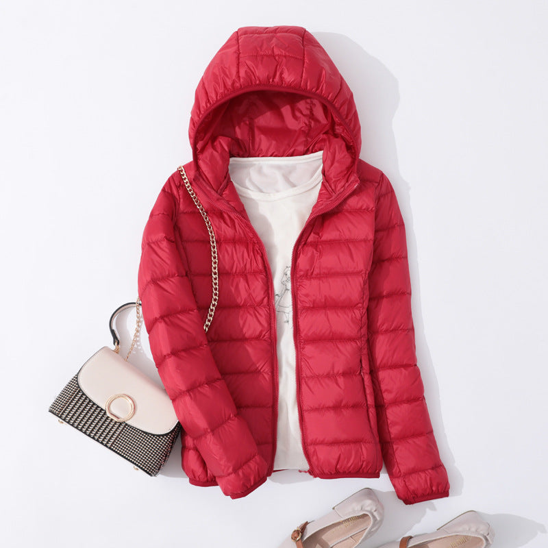 Women's slim down jacket with long sleeves