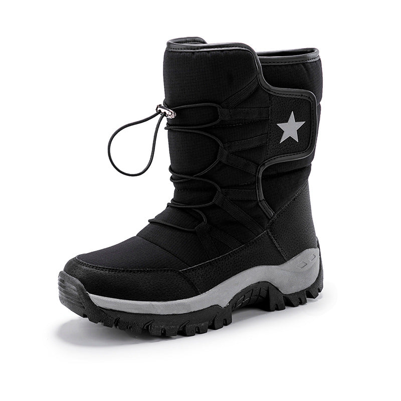 Women's mid-calf winter snow boots with plush lining