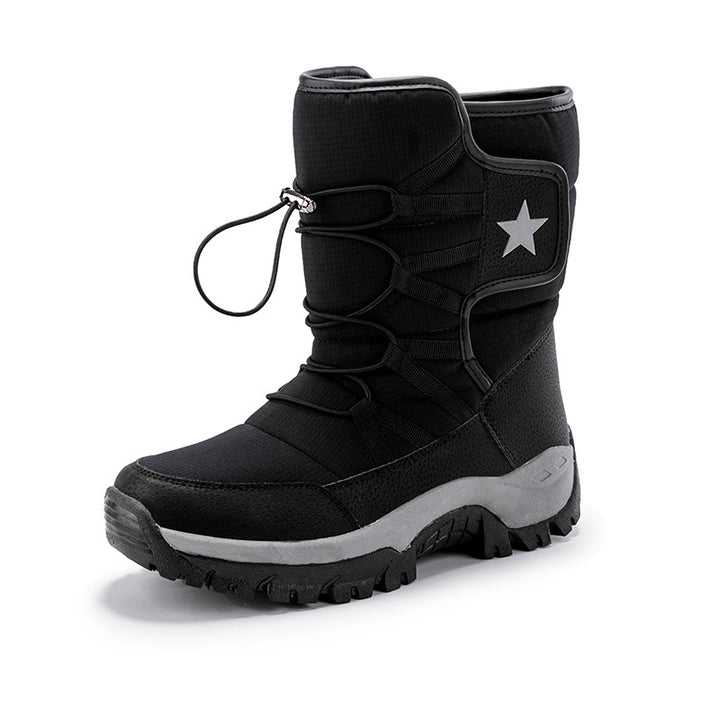 Women's mid-calf winter snow boots with plush lining