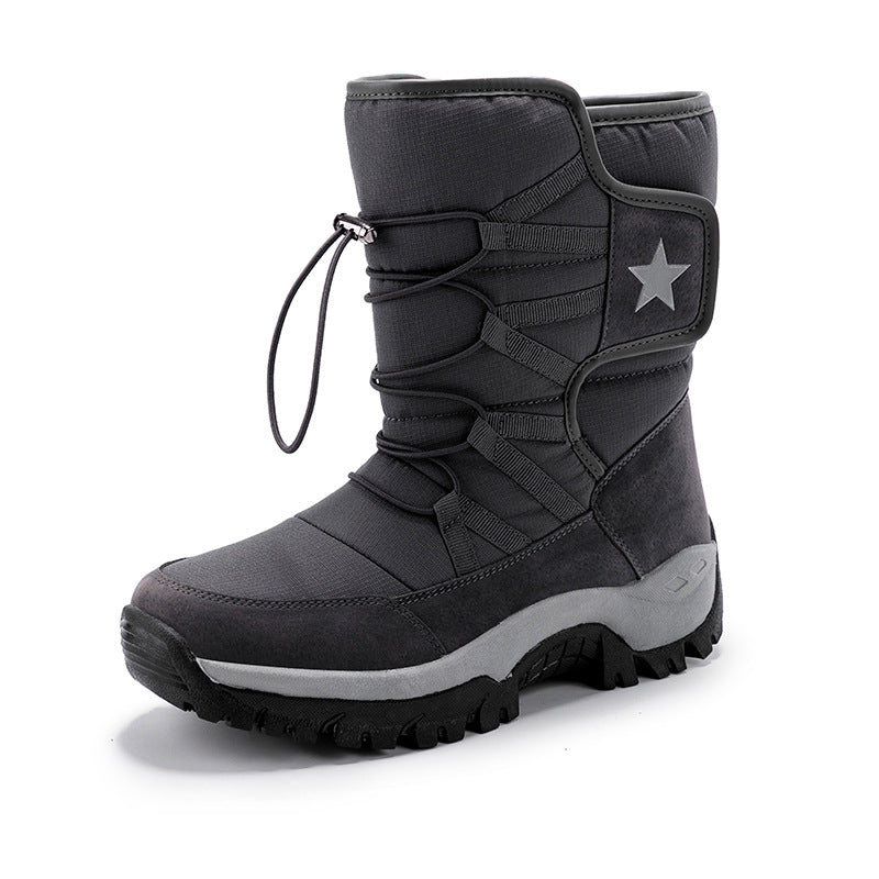 Women's mid-calf winter snow boots with plush lining