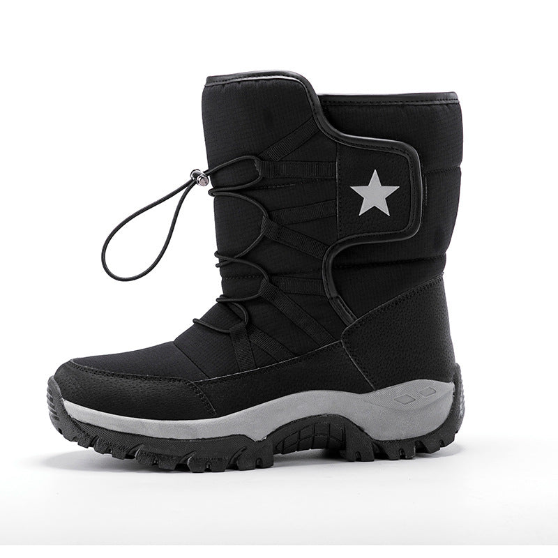 Women's mid-calf winter snow boots with plush lining