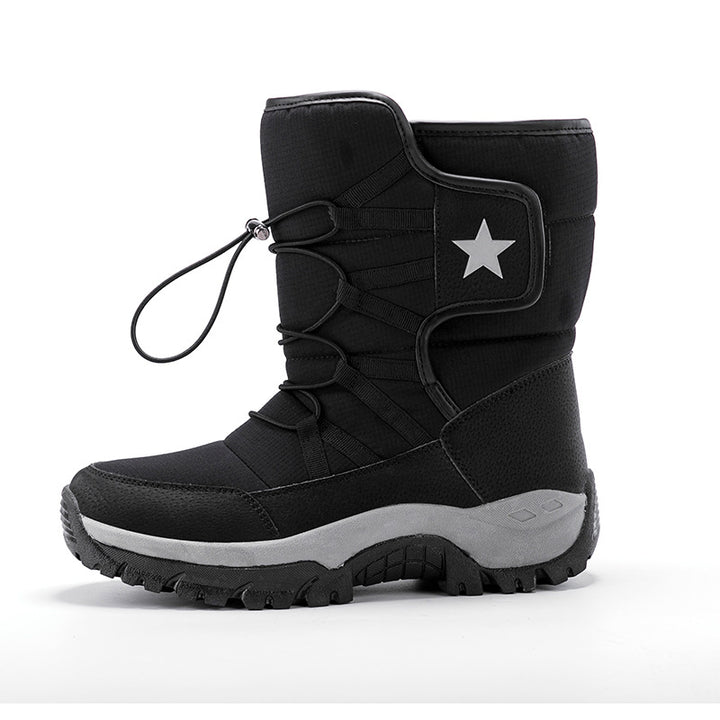 Women's mid-calf winter snow boots with plush lining