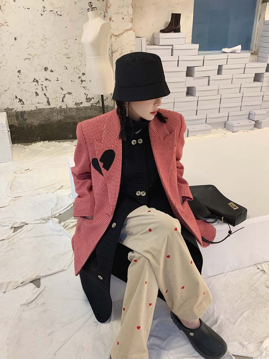 Women's khaki wide leg pants styled for office commute