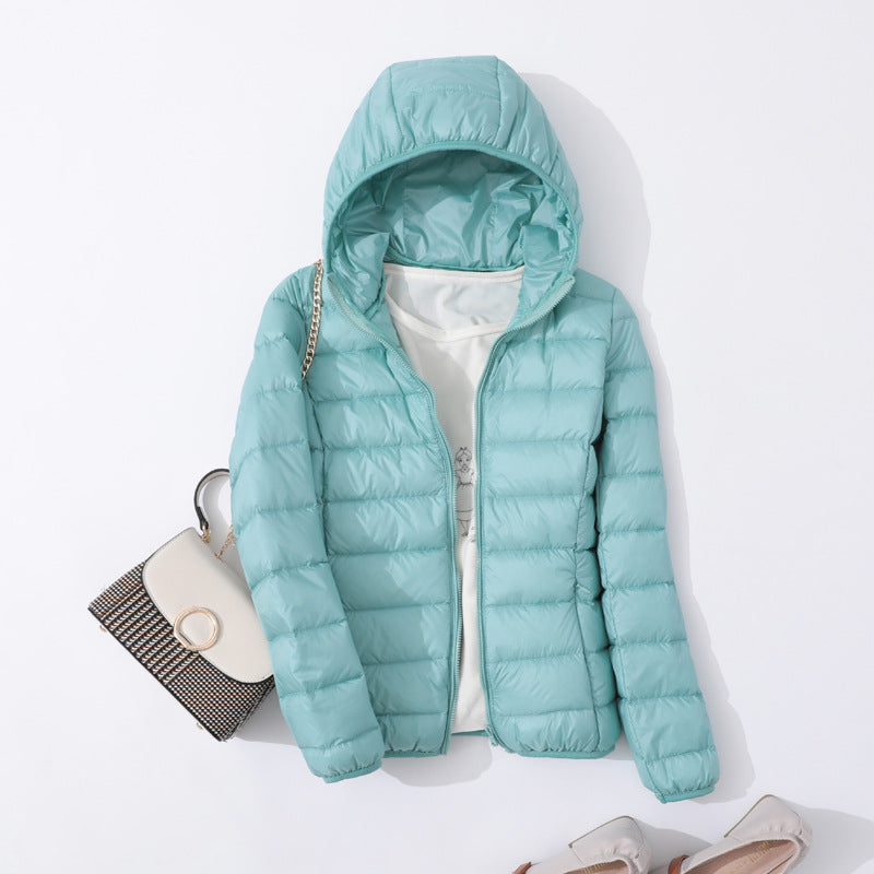 Women's slim down jacket with long sleeves