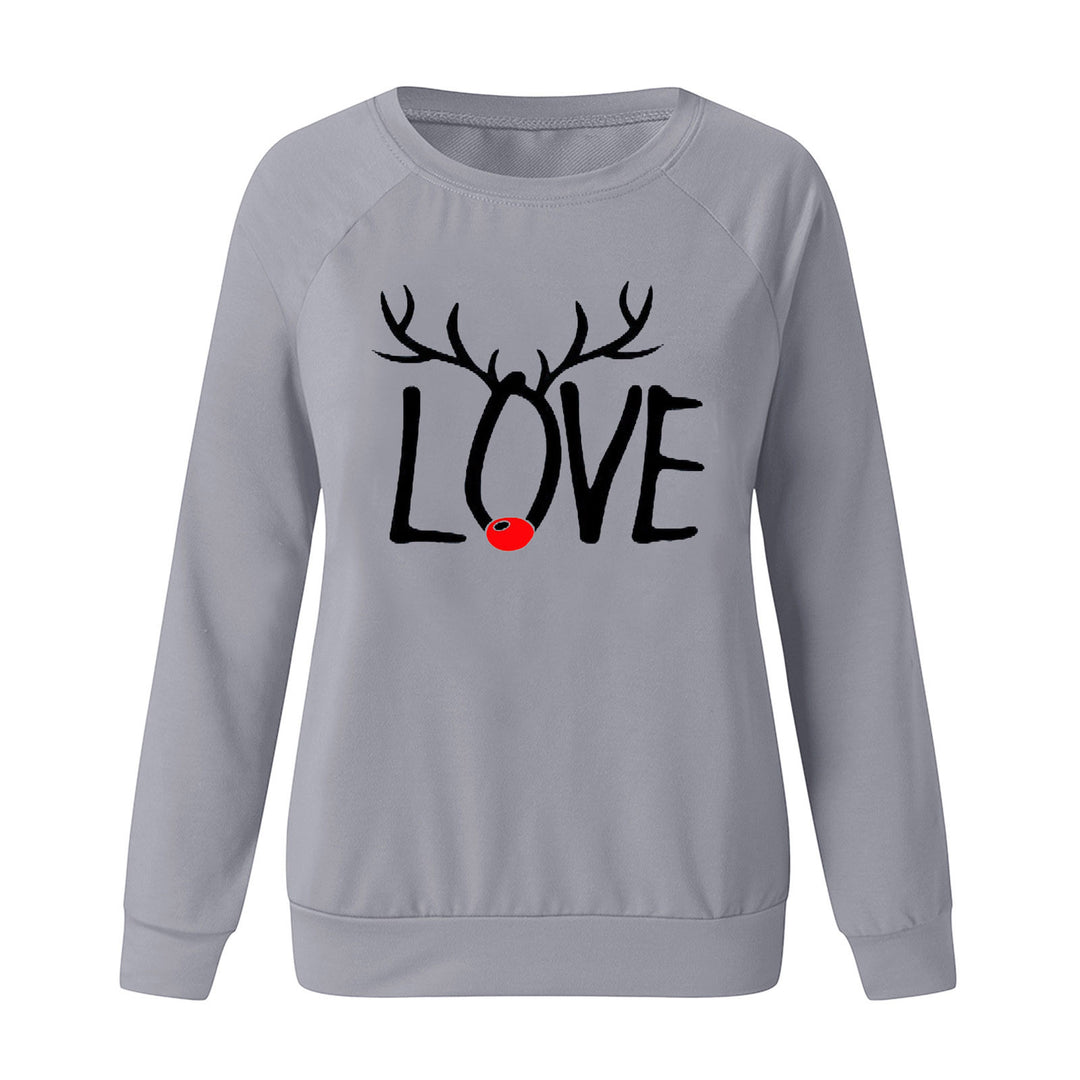 Women's Christmas pattern printed sweater with long sleeves
