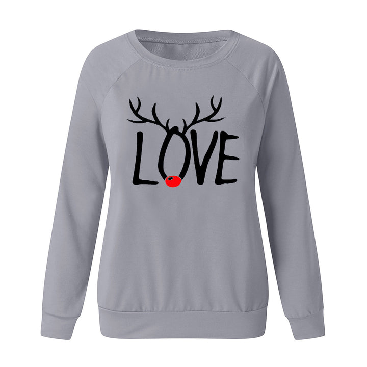 Women's Christmas pattern printed sweater with long sleeves