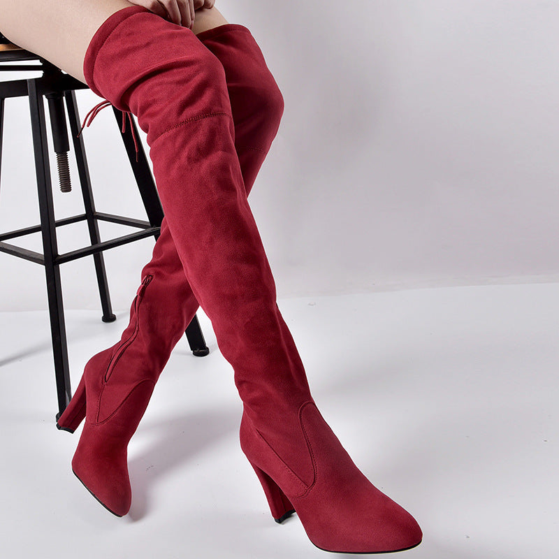 Women's over the knee boots with thick heel