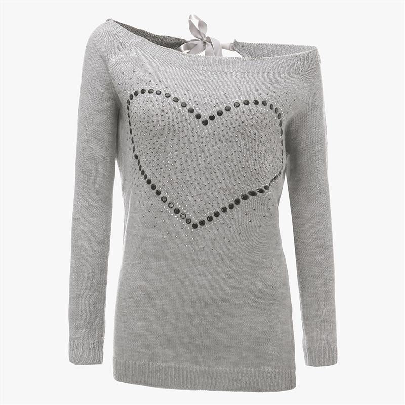 Women's knit pullover sweater in plain cotton