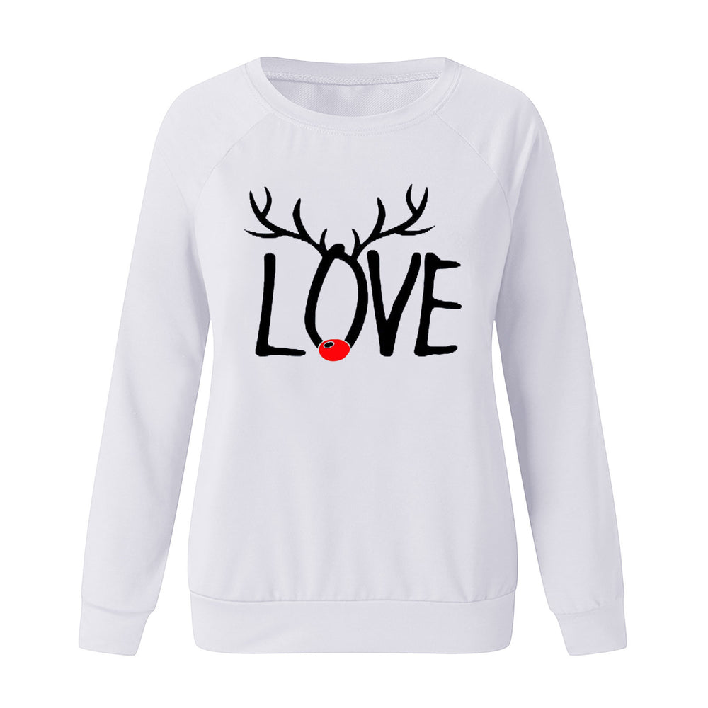 Women's Christmas pattern printed sweater with long sleeves