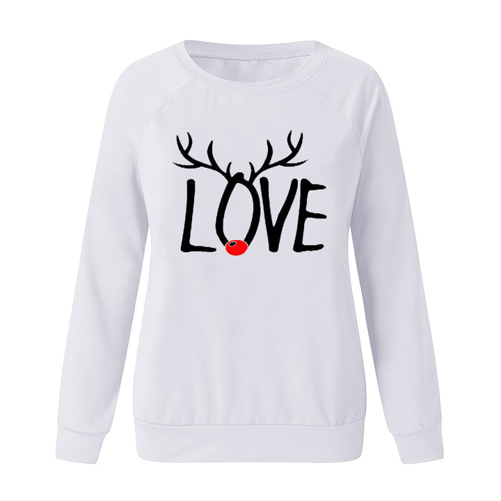 Women's Christmas pattern printed sweater with long sleeves
