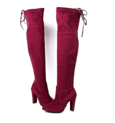 Women's over the knee boots with thick heel