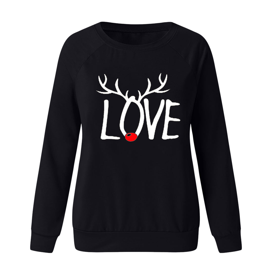 Women's Christmas pattern printed sweater with long sleeves