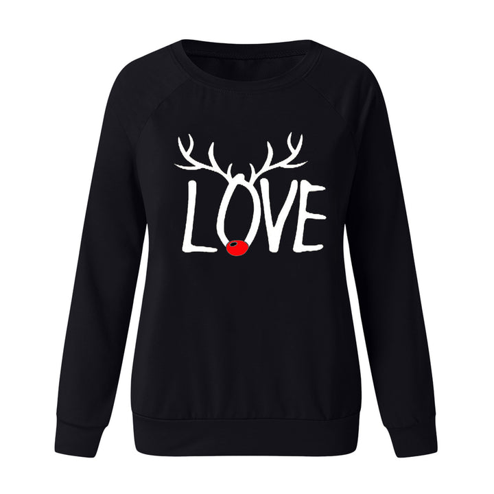 Women's Christmas pattern printed sweater with long sleeves