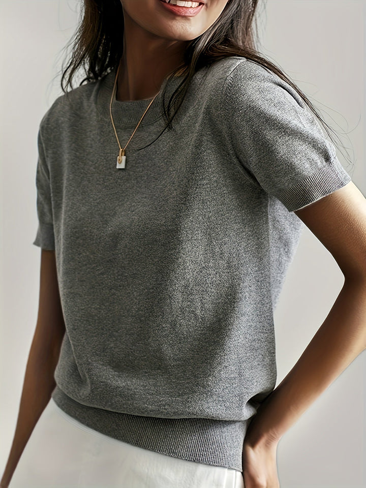Avelina | Women's Ribbed Knit Short-Sleeve Top