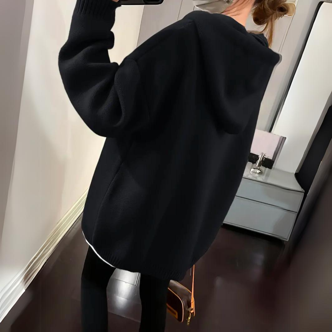 Valdis | Women's Oversized Ribbed Long-Sleeve Hoodie