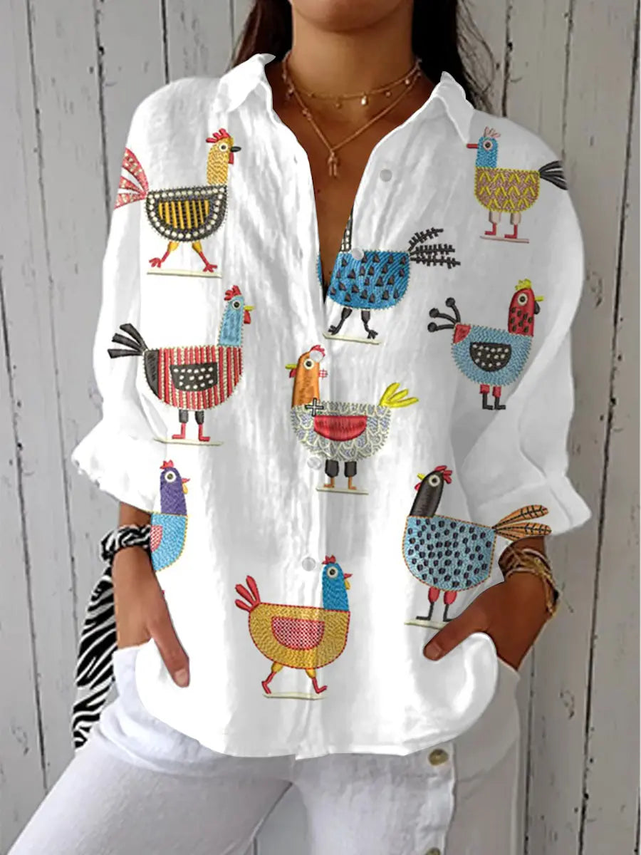 C&M® | Playful Hen Blouse Carol & Margaret Wilmington