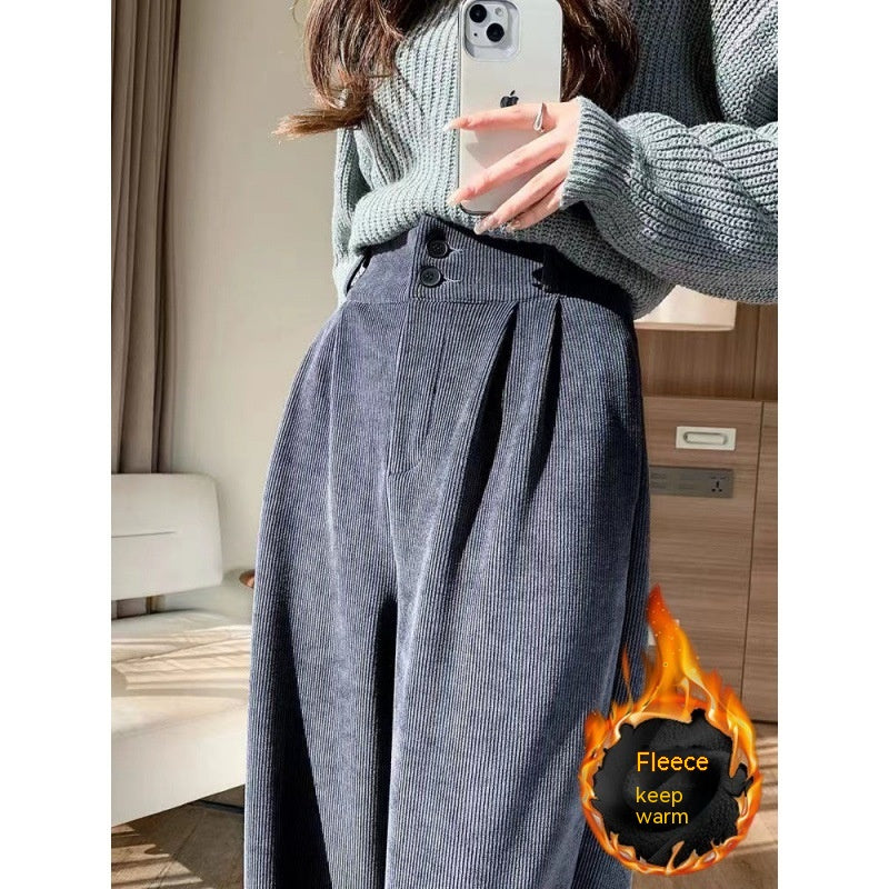 High Waist Wide Leg Pants with Elastic Waist