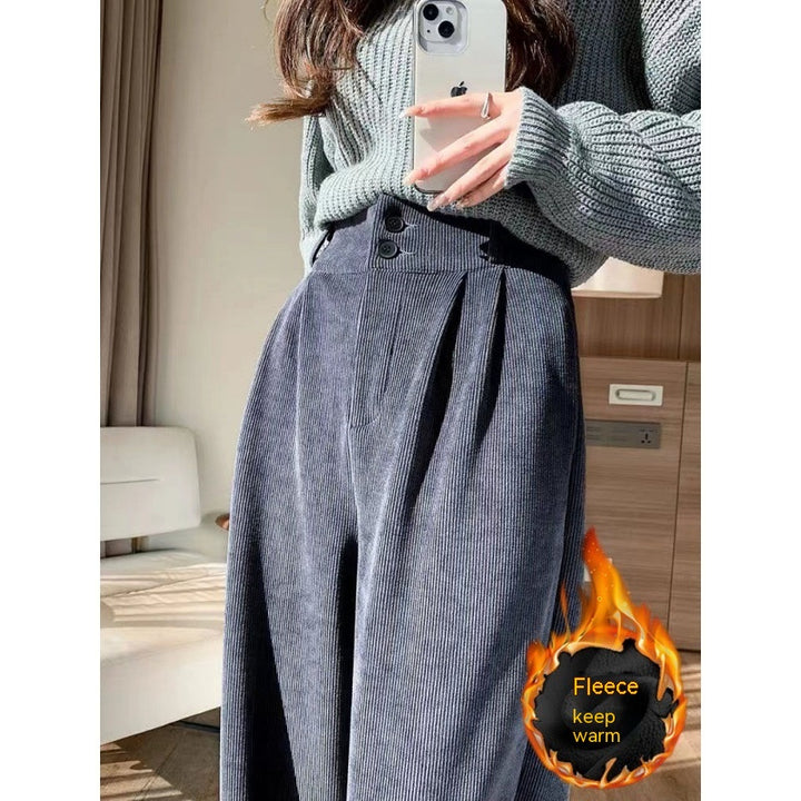 High Waist Wide Leg Pants with Elastic Waist