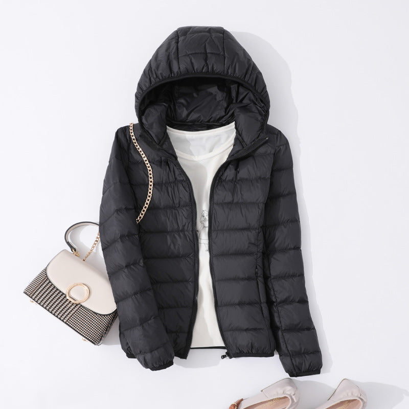 Women's slim down jacket with long sleeves