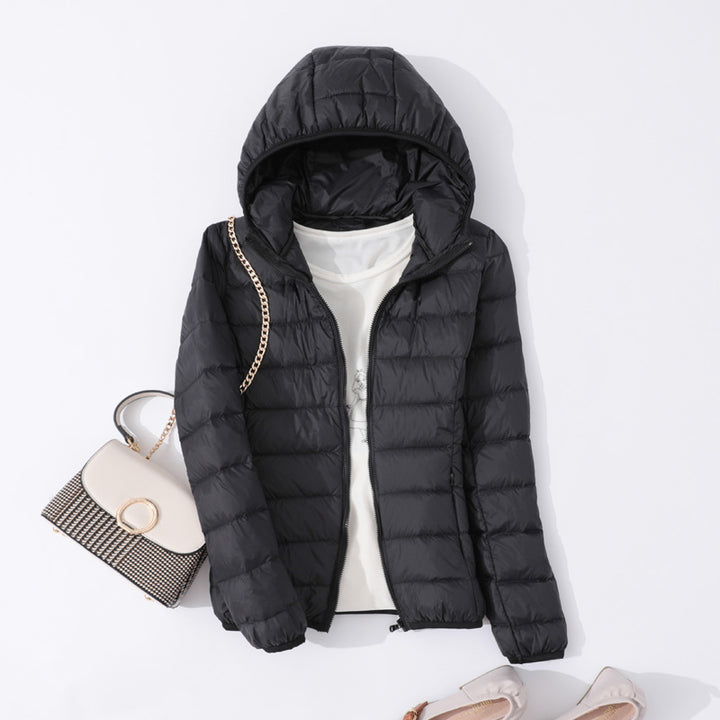Women's slim down jacket with long sleeves