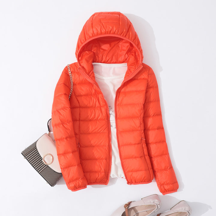Women's slim down jacket with long sleeves
