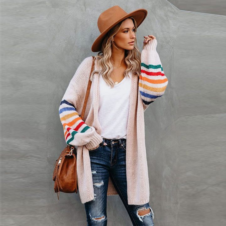 Women's cardigan sweater in white, pink or gray