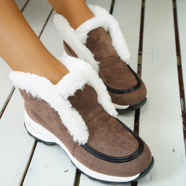 Women's leopard print platform wedge ankle boots