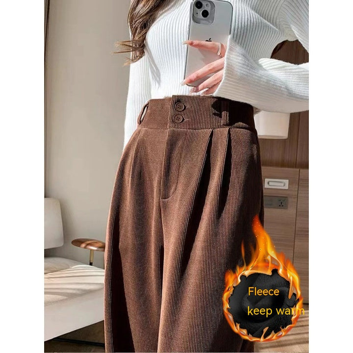 High Waist Wide Leg Pants with Elastic Waist