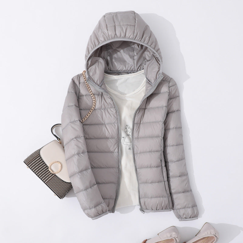 Women's slim down jacket with long sleeves