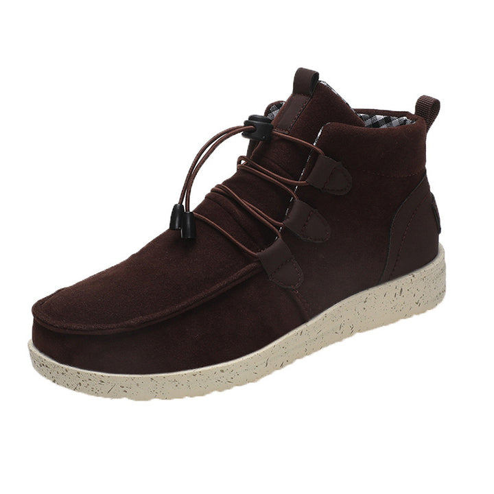 Women's wedge ankle boots with drawstring detail and round toe
