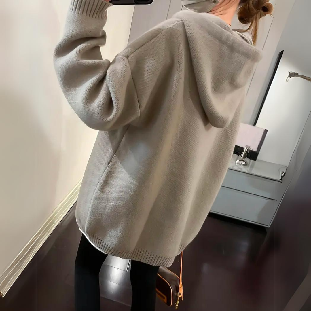 Valdis | Women's Oversized Ribbed Long-Sleeve Hoodie