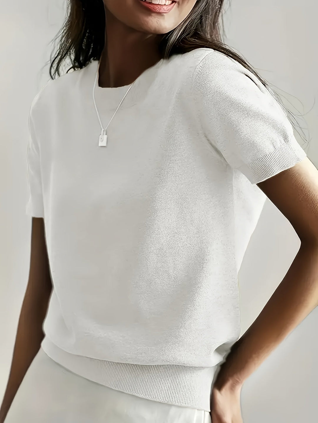 Avelina | Women's Ribbed Knit Short-Sleeve Top