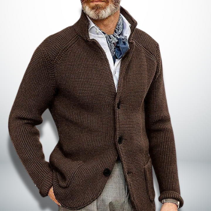 Tacita | Women's Collared Ribbed Long-Sleeve Cardigan