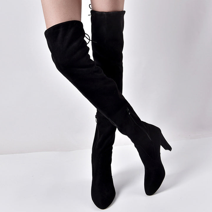 Women's over the knee boots with thick heel