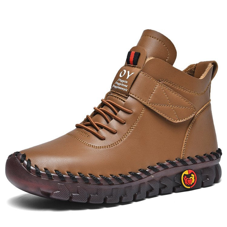 Women's platform winter ankle boots with round toe