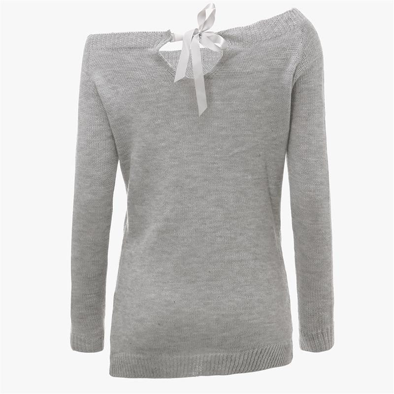 Women's knit pullover sweater in plain cotton