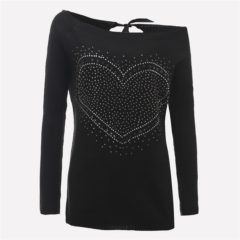 Women's knit pullover sweater in plain cotton