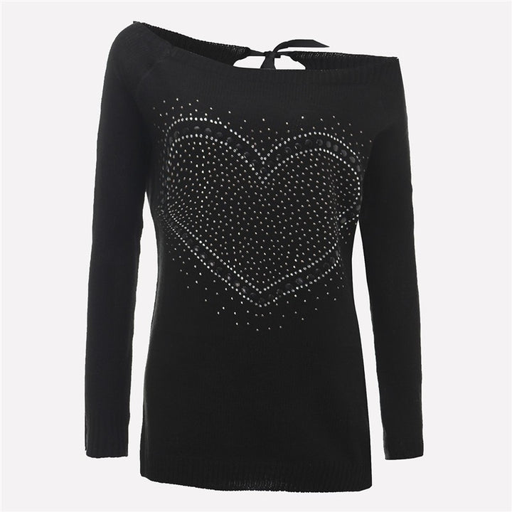 Women's knit pullover sweater in plain cotton