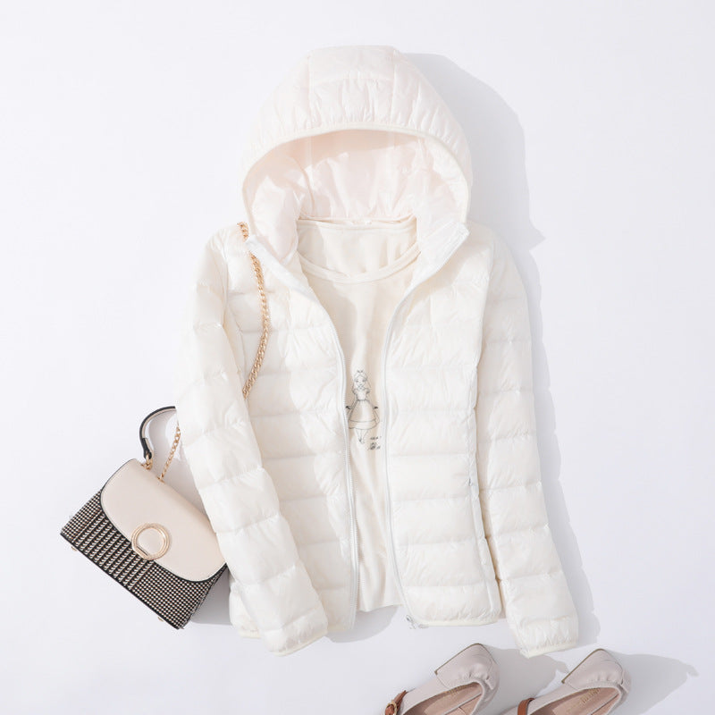 Women's slim down jacket with long sleeves