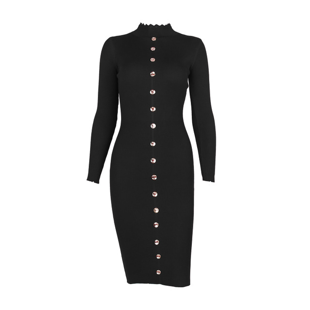 Women's knit sweater dress in wine red, gray and black
