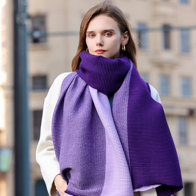 Gradient winter scarf for women in faux cashmere