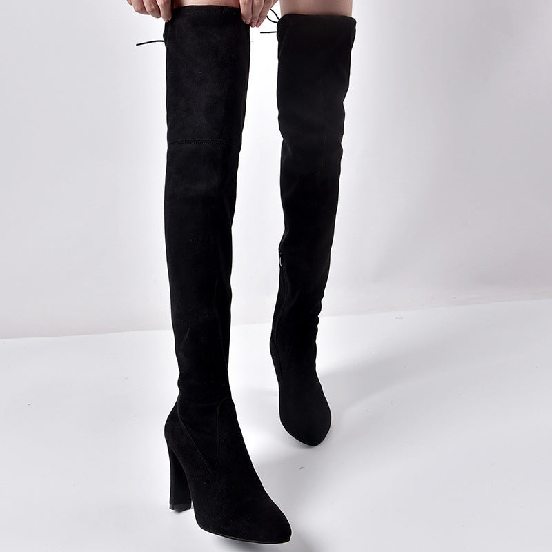 Women's over the knee boots with thick heel